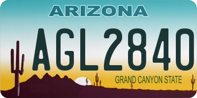 AZ license plate AGL2840