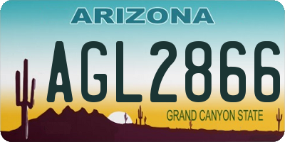 AZ license plate AGL2866