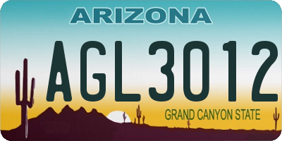 AZ license plate AGL3012