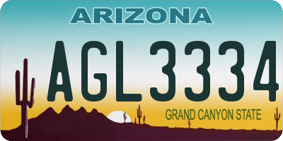 AZ license plate AGL3334