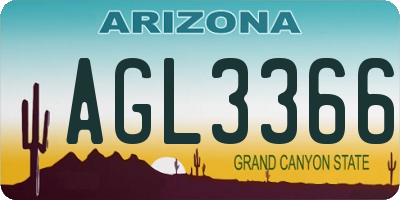 AZ license plate AGL3366