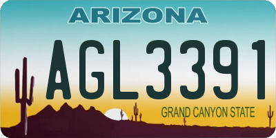 AZ license plate AGL3391
