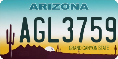 AZ license plate AGL3759