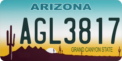AZ license plate AGL3817