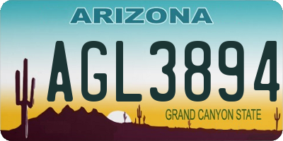 AZ license plate AGL3894