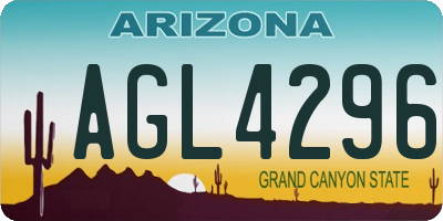 AZ license plate AGL4296