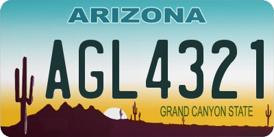AZ license plate AGL4321