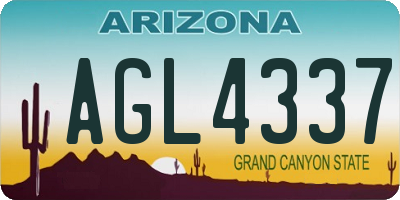 AZ license plate AGL4337