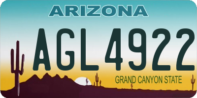 AZ license plate AGL4922
