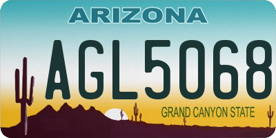 AZ license plate AGL5068