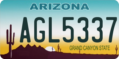 AZ license plate AGL5337