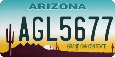 AZ license plate AGL5677