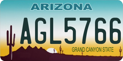 AZ license plate AGL5766