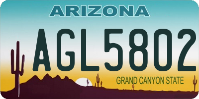 AZ license plate AGL5802