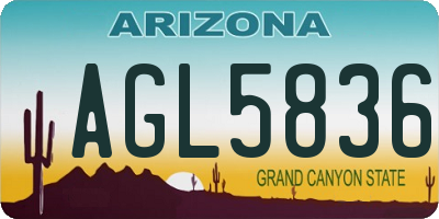 AZ license plate AGL5836
