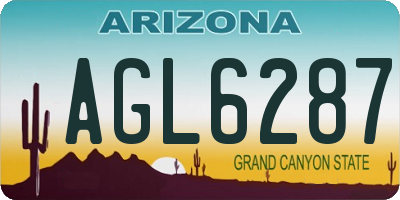 AZ license plate AGL6287