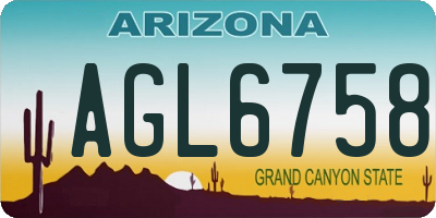 AZ license plate AGL6758