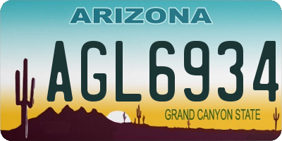 AZ license plate AGL6934