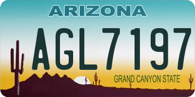 AZ license plate AGL7197