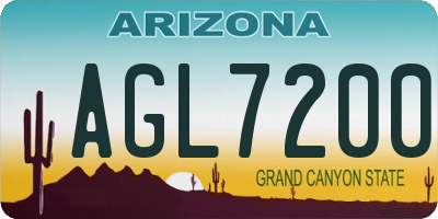 AZ license plate AGL7200