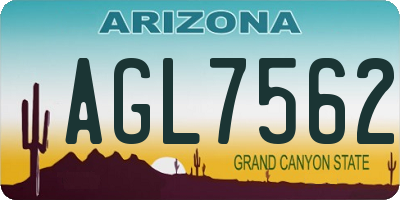 AZ license plate AGL7562