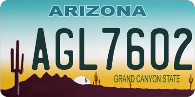 AZ license plate AGL7602