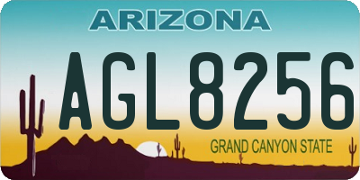 AZ license plate AGL8256
