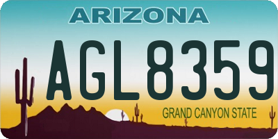 AZ license plate AGL8359