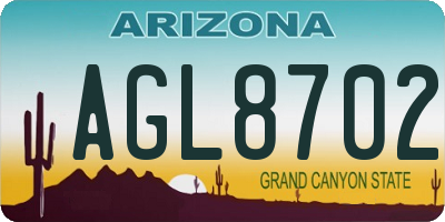 AZ license plate AGL8702