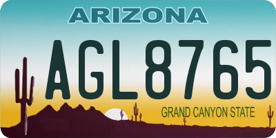 AZ license plate AGL8765