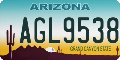 AZ license plate AGL9538