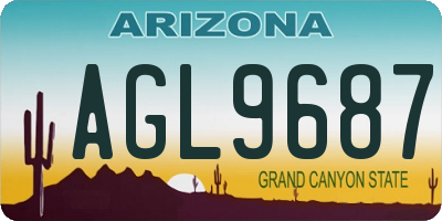 AZ license plate AGL9687