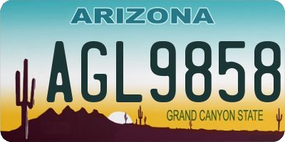 AZ license plate AGL9858