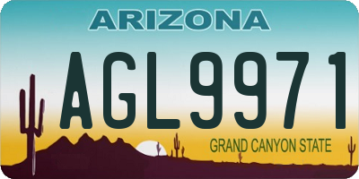 AZ license plate AGL9971