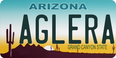 AZ license plate AGLERA