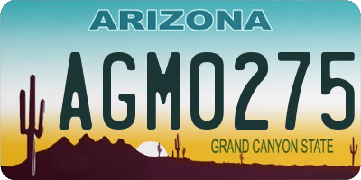 AZ license plate AGM0275