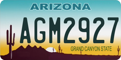 AZ license plate AGM2927