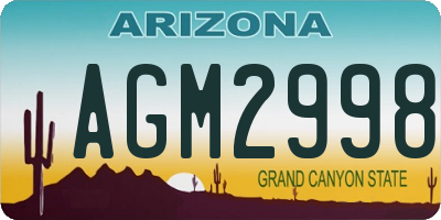 AZ license plate AGM2998