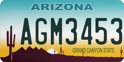AZ license plate AGM3453