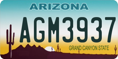 AZ license plate AGM3937