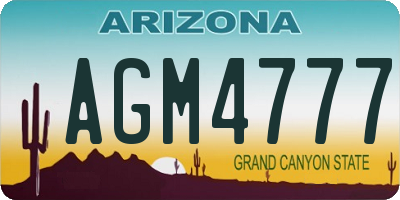 AZ license plate AGM4777
