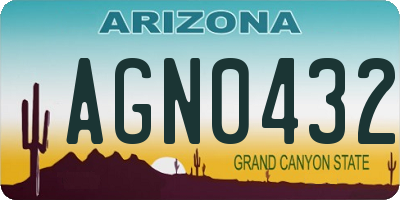 AZ license plate AGN0432