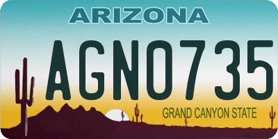 AZ license plate AGN0735