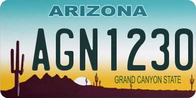 AZ license plate AGN1230