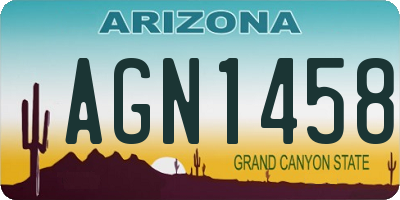 AZ license plate AGN1458