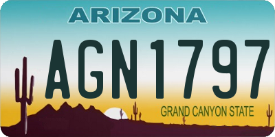 AZ license plate AGN1797