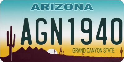 AZ license plate AGN1940