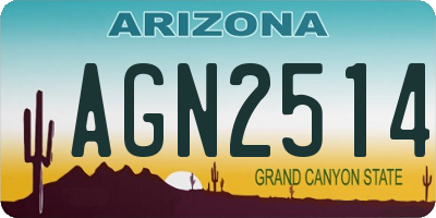 AZ license plate AGN2514