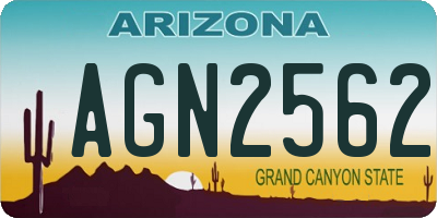 AZ license plate AGN2562