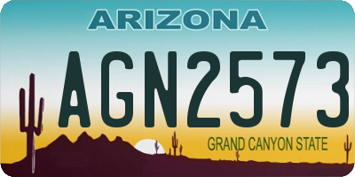 AZ license plate AGN2573